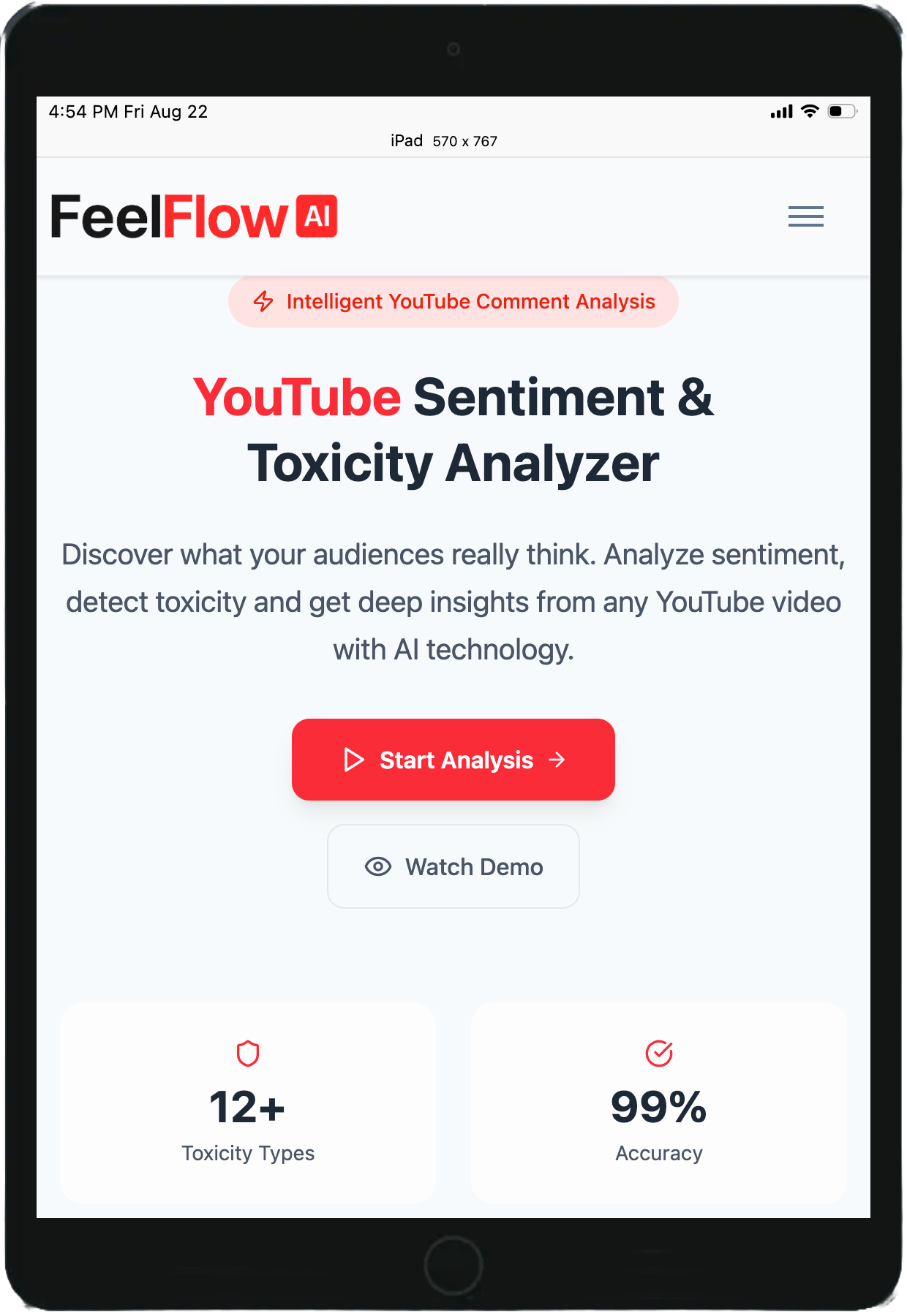 FEELFLOW AI - Vista Tablet