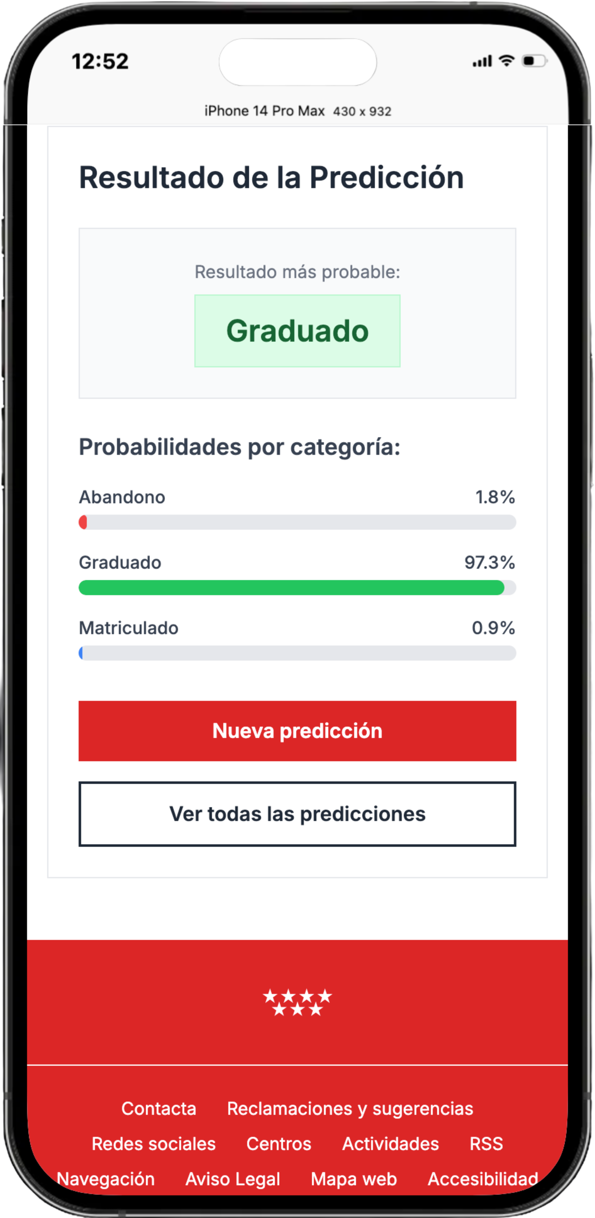 PREDICTOR ACADÉMICO - Vista Móvil 3